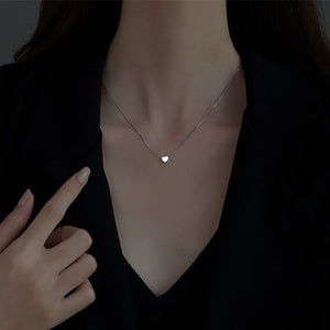 925 Silver Heart Necklace Star Pendant Clavicle Chain