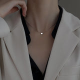 925 Silver Heart Necklace Star Pendant Clavicle Chain
