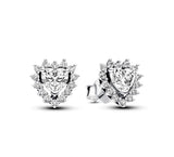 925 Silver Heart Pink Zircon Earrings for Wedding