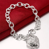925 Silver Heart/Round/Mickey Pendant Bracelet For Woman Charm Wedding Jewelry