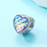 925 Silver Heart Charms Beads for European Bracelet
