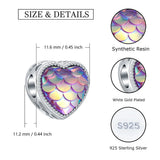 925 Silver Heart Charms Beads for European Bracelet
