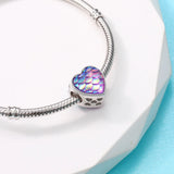 925 Silver Heart Charms Beads for European Bracelet