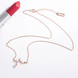 925 Silver Heartbeat Necklace with Single Diamond