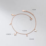 925 Silver Hexagram Star Women's Anklet Foot Bracelet Adjustable