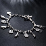 925 Silver High Heels Bag Pendant Bracelet