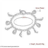 925 Silver High Heels Bag Pendant Bracelet