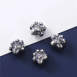 925 Silver High Hole Loose Beads Kitty Foot Charm Spacer DIY Jewelry