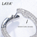 925 Silver Clear CZ Circle Earrings for Women's Engagement