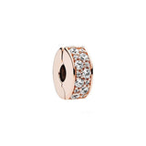 925 Sterling Silver Zircon Clip Charm for Bracelet Beads