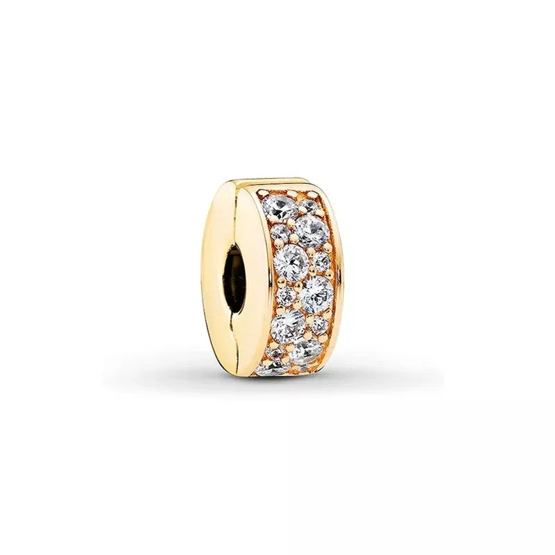 925 Sterling Silver Zircon Clip Charm for Bracelet Beads