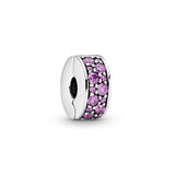 925 Sterling Silver Zircon Clip Charm for Bracelet Beads