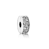 925 Sterling Silver Zircon Clip Charm for Bracelet Beads