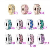 925 Sterling Silver Zircon Clip Charm for Bracelet Beads