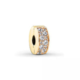 925 Sterling Silver Zircon Clip Charm for Bracelet Beads