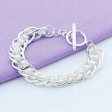 925 Silver High Lady Bracelet Circle Charm Bracelet Jewelry Wedding Gift