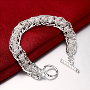 925 Sterling Silver High Lady Bracelet Circle Charm Bracelet Jewelry