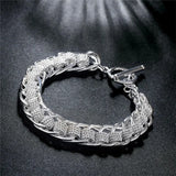 925 Silver Circle Charm Bracelet Lady Men Wedding Gift