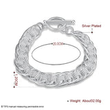 925 Silver Lady Bracelet Circle Charm Jewelry Wedding Gift
