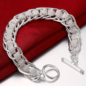 925 Silver High Lady Bracelet Circle Charm Jewelry for Wedding