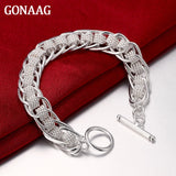 925 Silver Lady Bracelet Circle Charm Jewelry Wedding Gift