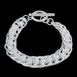 925 Silver Lady Bracelet Circle Charm Jewelry Wedding Gift