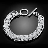 925 Silver Lady Bracelet Circle Charm Jewelry Wedding Gift