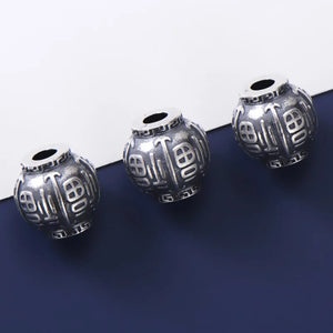 925 Sterling Silver High Lettering Lucky Charm Beads Women and Men Blessing
