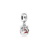 925 Silver Santa Wreath Cane Fawn Bell Bracelet Charms