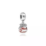 925 Silver Santa Wreath Cane Fawn Bell Bracelet Charms