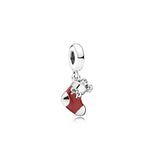 925 Silver Santa Wreath Cane Fawn Bell Bracelet Charms