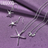 925 Sterling Silver Starfish Shape Set For Women