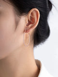 925 Silver Zircon Round Hoop Earrings Women Wedding Jewelry