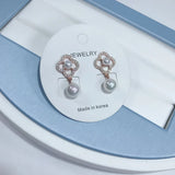 925 Silver Four Leaf Clover Pearl Earrings - Bohemia Party Jewelry