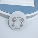 925 Silver Four Leaf Clover Pearl Earrings - Bohemia Party Jewelry
