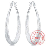 Sterling Silver Hip Hop Round Earrings for Women Large Circle Big Hoop Earring