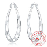 Sterling Silver Hip Hop Round Earrings for Women Large Circle Big Hoop Earring