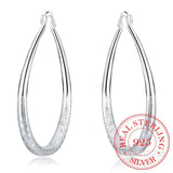 Sterling Silver Hip Hop Round Earrings for Women Large Circle Big Hoop Earring