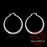 925 Sterling Silver Hip Hop Round Earrings for Women Large Circle Piercing Hoop