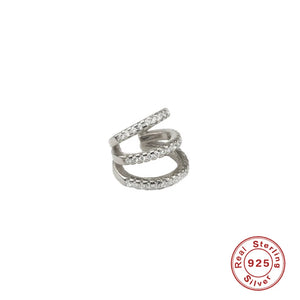 925 Silver CZ Clip On Earcuff Earrings for Women