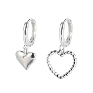 925 Silver Heart Drop Earrings For Women Ear Cuff Dangle Gift