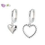 925 Silver Heart Drop Earrings For Women Ear Cuff Dangle Gift