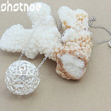 Sterling Silver Hollow Ball Pendant Necklace 16-30 Inch Chain
