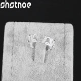 925 Silver Hollow Bear Ring For Man Women Engagement Wedding