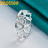 925 Silver Hollow Bear Ring Engagement Wedding Jewelry Gift