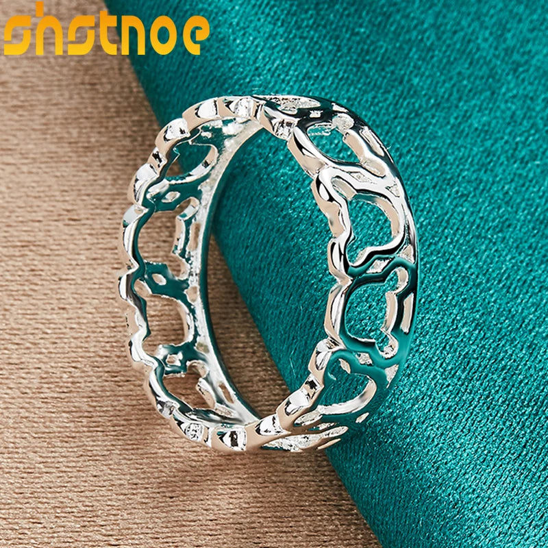 925 Silver Hollow Bear Ring Engagement Wedding Jewelry Gift