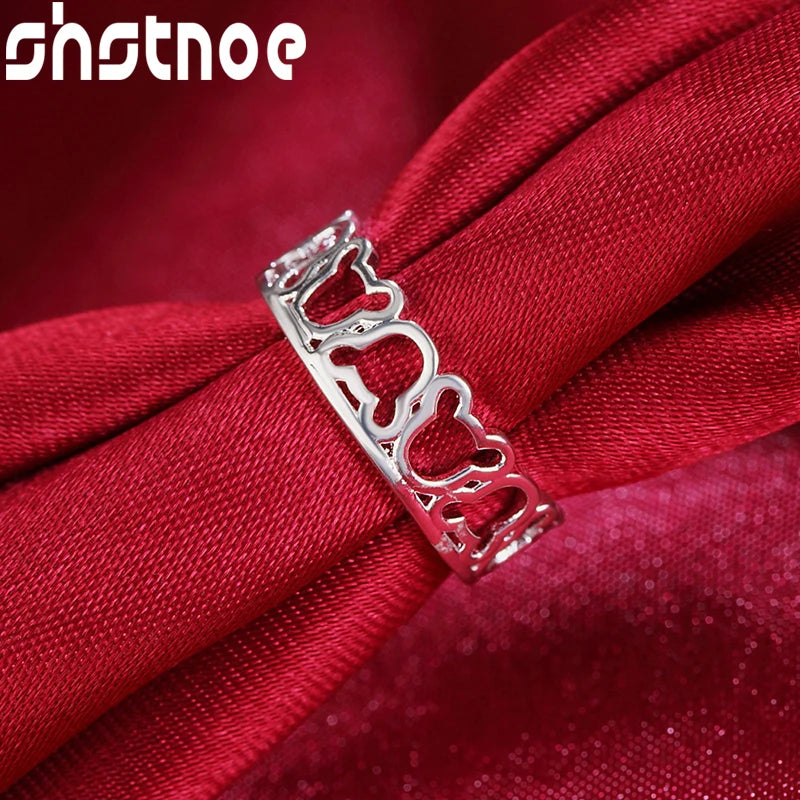 925 Silver Hollow Bear Ring For Man Women Engagement Wedding