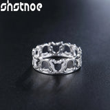 925 Silver Hollow Bear Ring For Man Women Engagement Wedding