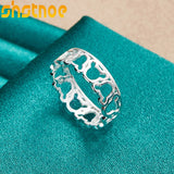 925 Silver Hollow Bear Ring Engagement Wedding Jewelry Gift