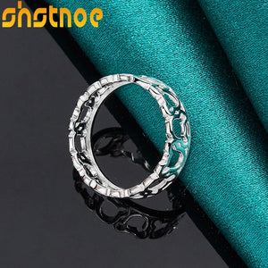 925 Silver Hollow Bear Ring Engagement Wedding Jewelry Gift